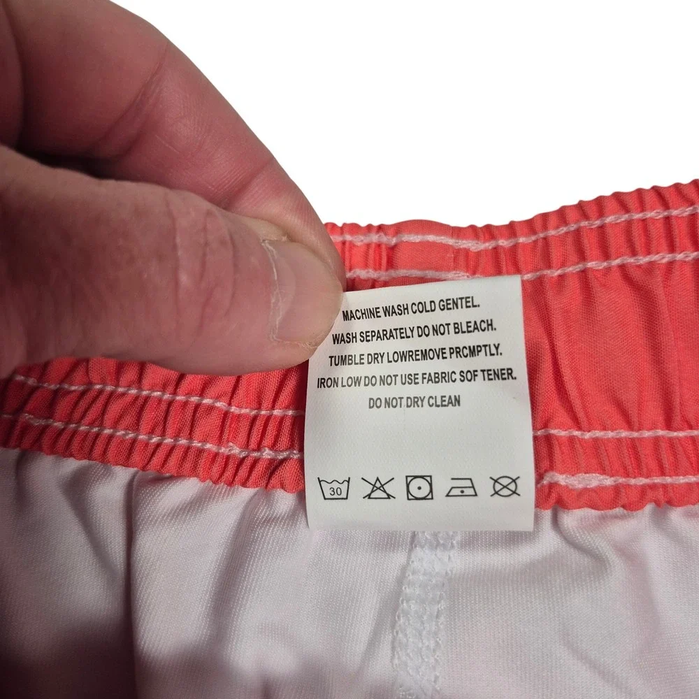 Mens Coral Pink Ombre Swim Trunks XL Beach‎ Board Shorts Vacation Pool